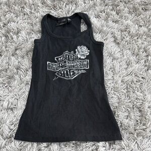 Harley-Davidson Black Tank with Silver Logo